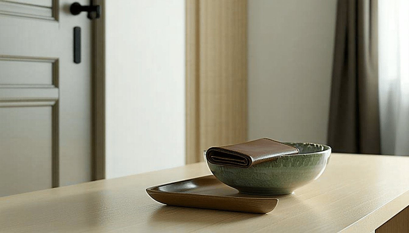 dávání peněženky vždy na stejné místo pomáhá snižovat neviditelný mentální stres a zlepšuje organizaci každodenního života.