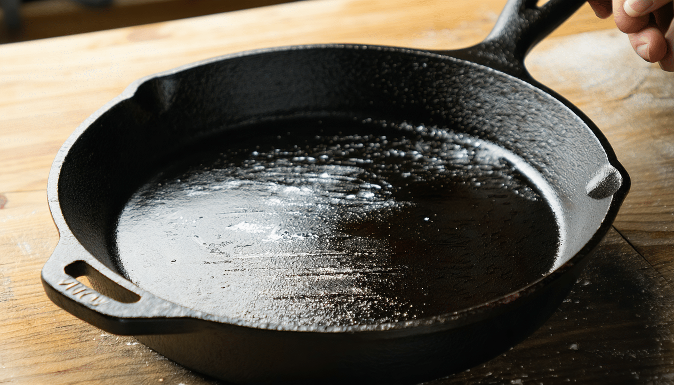 objevte starý zapomenutý trik, který obnoví černý hladký povrch vašich litinových pánví a prodlouží jejich životnost.