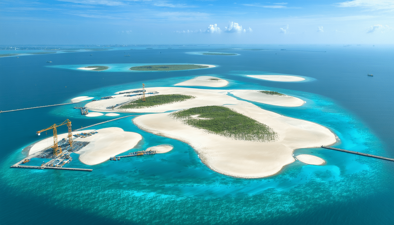 čína po 12 letech sypání tun písku do oceánu vytvořila nové ostrovy z ničeho. objevte tento pozoruhodný přírodní a inženýrský úspěch.