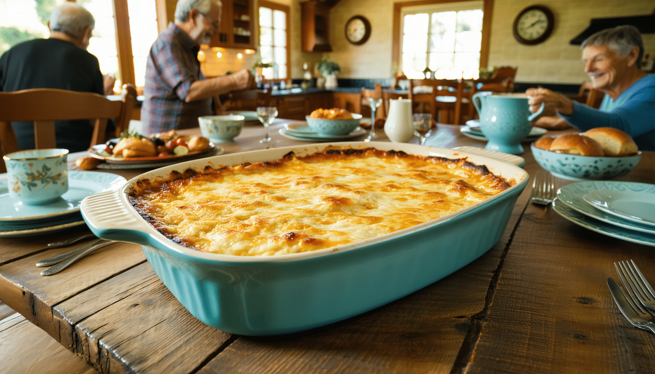 delikátní zapečené krémové jídlo, které si můžete vychutnat kdykoliv během dne, ideální pro rodiny s různými časy jídla.