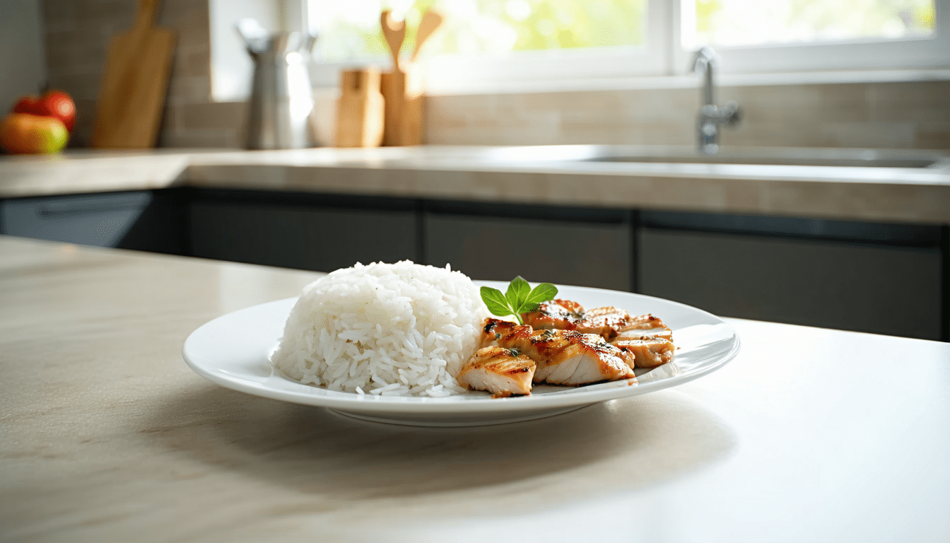 snadný recept na rýži s kuřetem, ideální když nechcete moc přemýšlet nad vařením. rychlé a chutné jídlo pro každou příležitost.