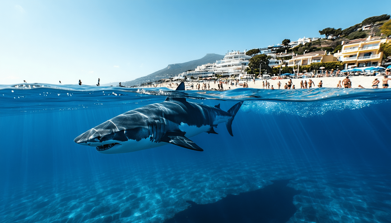 objevte fascinující příběh žraloka bílého rekordních rozměrů pohybujícího se v oblíbené turistické oblasti. vědci varují a apelují na opatrnost návštěvníků, aby zajistili bezpečnost všech.